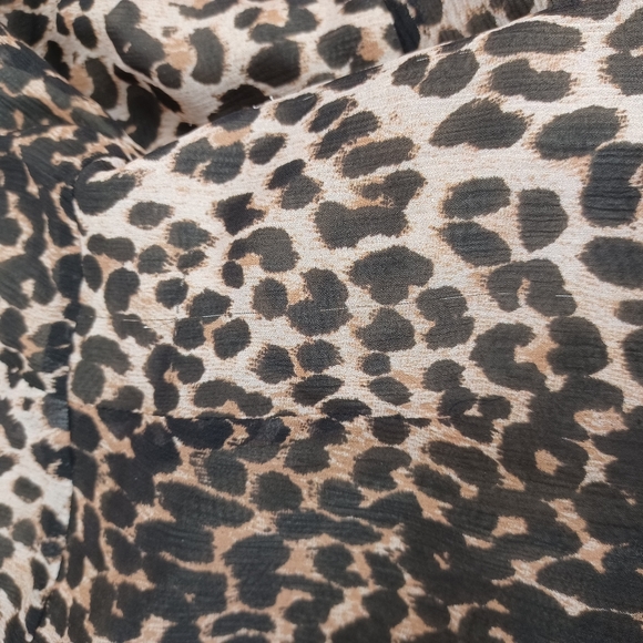 Paige Women Vittoria Silk Mini Dress Button Front Tie Waist In Natural Leopard - Picture 9 of 16